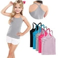 thumbnail image 1 of FamilyThread 5 Pack Girls Tank Tops Solid Sleeveless Undershirts Scoop Neck Undershirts Soft Tops For 1-13Y, 1 of 8