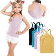 thumbnail image 1 of FamilyThread 5 Pack Girls Tank Tops Solid Sleeveless Undershirts Scoop Neck Undershirts Soft Tops For 1-13Y, 1 of 9
