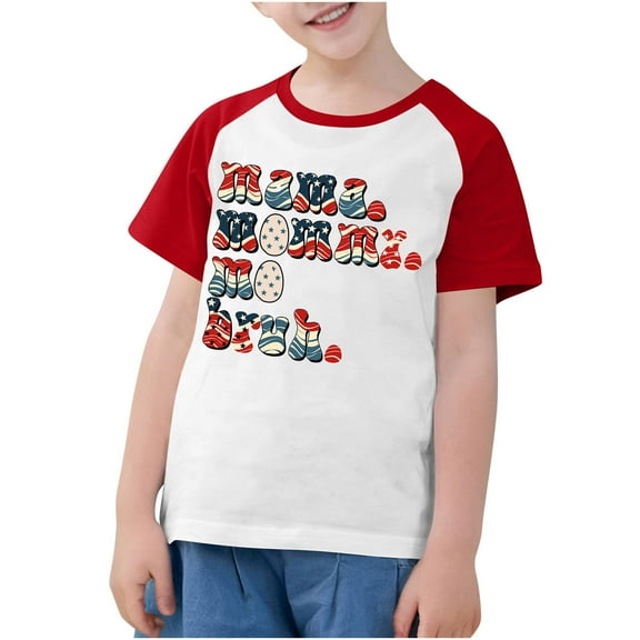 FamilyThread American Flag Shirt for Kids Boys Girls th of July Outfit Independence Day T-Shirt Toddler Patriotic Tee Top