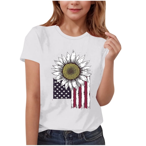 FamilyThread American Flag Shirt for Kids Boys Girls th of July Outfit Independence Day T-Shirt Toddler Patriotic Tee Top