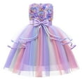 thumbnail image 1 of FamilyThread Baby Girl Lace Dress Toddler Colorful Sleeveless Princess Party Bowknot pecial Occasion Gown Dresses For 1-10Y, 1 of 8