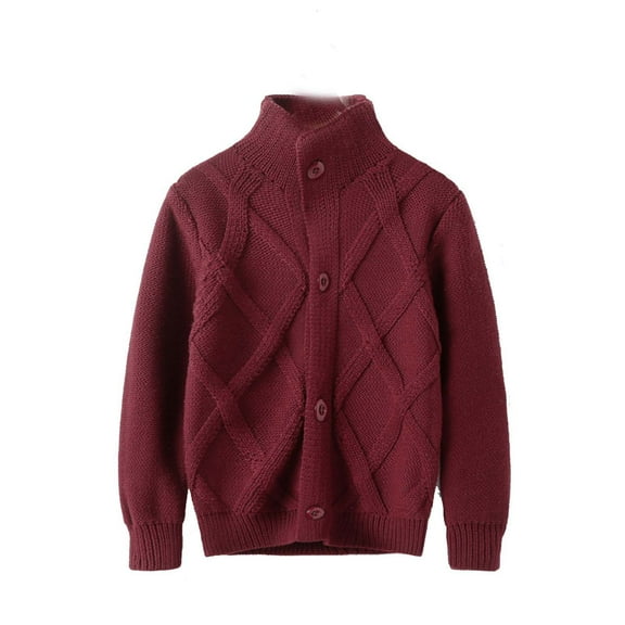 FamilyThread Boy's Formal Cardigan Cable Knit Toddler Cardigan Long Sleeve Fall Winter Open Front Knit Sweate For 2-12Y