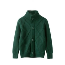FamilyThread Boy's Formal Cardigan Cable Knit Toddler Cardigan Long Sleeve Fall Winter Open Front Knit Sweate For 2-12Y