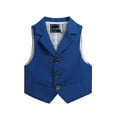 thumbnail image 1 of FamilyThread Boy's Formal Suit Vest Solid Color Waistcoat Vest Unique V-Neck Design with Pockets For 2-14Y, 1 of 3