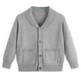 thumbnail image 1 of FamilyThread Boys Basic Long Sleeve V-Neck Classic Knit Cardigan Solid Color Sweater For 3-8Y, 1 of 7