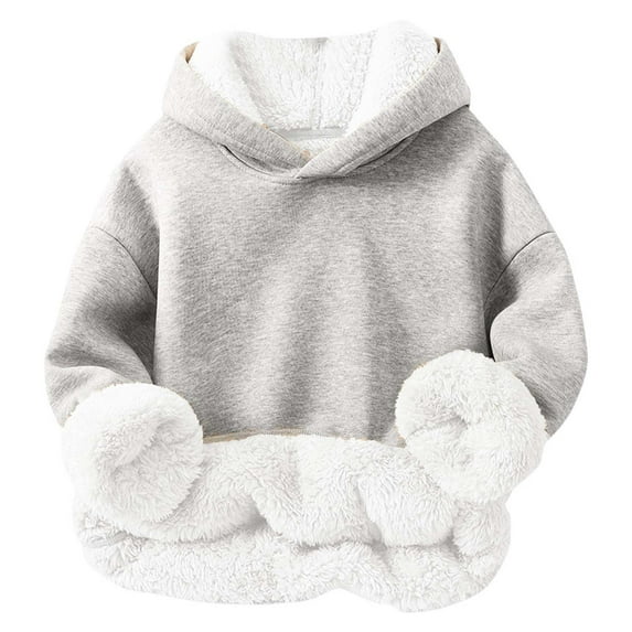 FamilyThread Boys Girls Fleece Hoodie Kids Warm Winter Colorful Hoodies Pullover Hooded Sweatshirt Sweater For 1-8Y