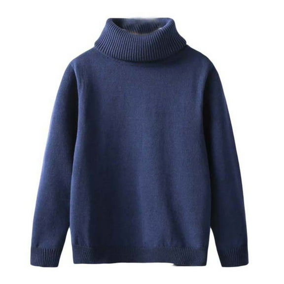 FamilyThread Boys Girls Long Sleeve Knit Sweaters Turtleneck Pullover Sweater Kids Cute Fall Blouse Tops For 2-12Y