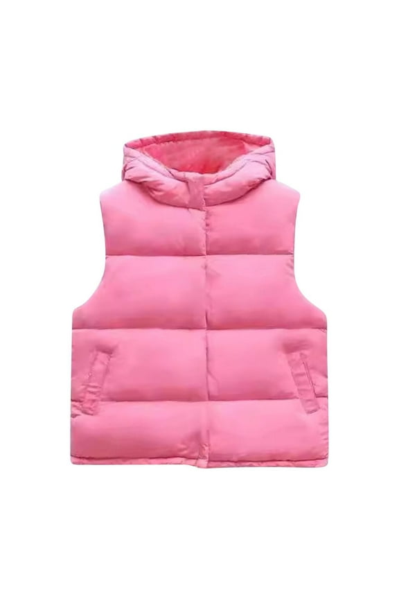 Boys Girls Thick Vest Quilted Outwear Sleeveless Colorful Jacket Zipper Waist coat For 10-15Y
