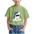 thumbnail image 1 of FamilyThread Boys Short Sleeve T Shirts Kids Summer Crewneck Tops Shark Pattern Loose Fit Tees For 3-15Y, 1 of 6