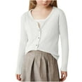 thumbnail image 1 of FamilyThread Children's Button-up Cardigan with V-Neck Cotton Knit Solid Sweater Casual Outerwear For 6-15Y, 1 of 5