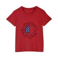 thumbnail image 1 of FamilyThread Children's Casual Loose T-shirt American Flag 4th of July Bow Style Summer Comfortable Short Sleeved Round Neck Top For 3-15Y, 1 of 9