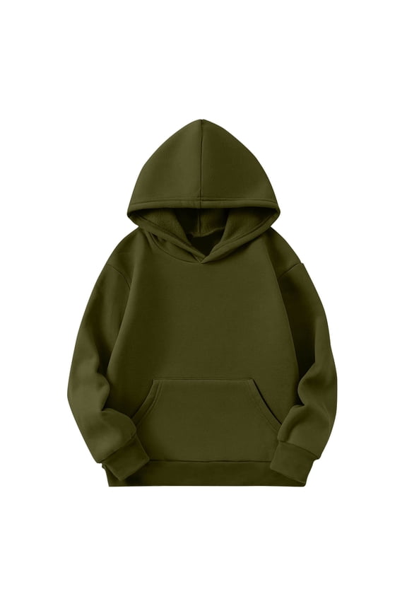 Children's Hooded Sweatshirt Pullover Hoodies Long Sleeve Warm Kangaroo Pocket Sweatshirts For 4-14Y