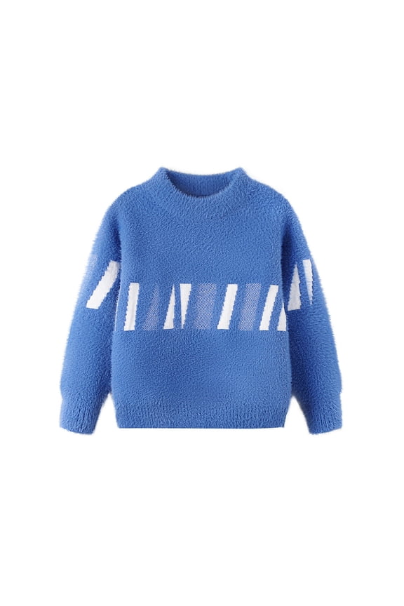 Children's Long Sleeve Velvet Sweaters Crewneck Pullover Fashion Sweater Kids Blouse Tops For 3-14Y