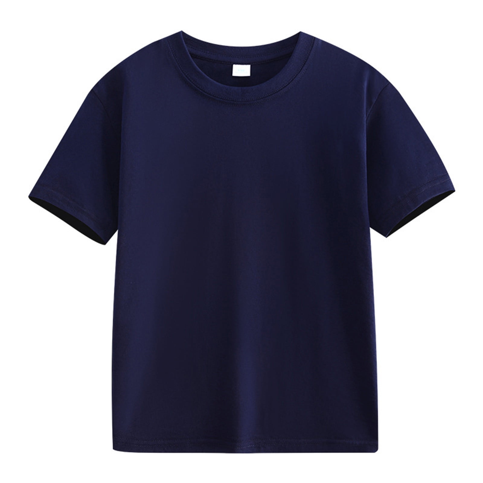 Children's Solid Color Cotton Summer Tshirts Boys Girls Basic Colorful Tee Short Sleeve Clothes Crew Neck Shirts For 2-11Y