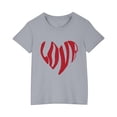 thumbnail image 1 of FamilyThread Children's Summer Crewneck Short Sleeve T Shirts Heart Print Basic Tees Kids Tshirts Solid Summer Tee For 3-9Y, 1 of 4