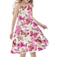thumbnail image 1 of FamilyThread FamilyThread Girls Casual Butterfly Print Sleeveless Dresses Spaghetti Strap Summer Swing Twirly Sundress A-Line Dress For 4-14Y, 1 of 7