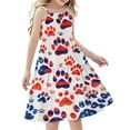 thumbnail image 1 of FamilyThread FamilyThread Girls Summer 4th Of July Dresses with Ruffle Short Sleeve Casual A-Line Swing Twirly School Sundress For 5-14Y, 1 of 7