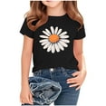 thumbnail image 1 of FamilyThread Girl's Flower Graphic Round Neck Short Sleeve Casual Trendy Cute Summer And Spring Tops For 2-14 Years, 1 of 4