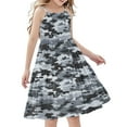 thumbnail image 1 of FamilyThread Girls Casual Camouflage Sleeveless Dresses Spaghetti Strap Summer Swing Twirly Sundress A-Line Dress For 4-14Y, 1 of 7