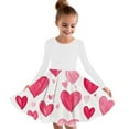 thumbnail image 1 of FamilyThread Girls Dress Fashion Long Sleeve Heart Print Toddler Little Big Girl Unicorn Mermaid Casual A Line Dresses For 4-14Y, 1 of 4