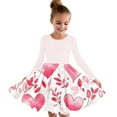 thumbnail image 1 of FamilyThread Girls Dress Fashion Long Sleeve Heart Print Toddler Little Big Girl Unicorn Mermaid Casual A Line Dresses For 4-14Y, 1 of 4
