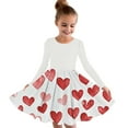 thumbnail image 1 of FamilyThread Girls Dress Fashion Long Sleeve Heart Print Toddler Little Big Girl Unicorn Mermaid Casual A Line Dresses For 4-14Y, 1 of 4
