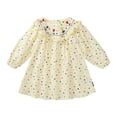 thumbnail image 1 of FamilyThread Girls Long Sleeve Dress Fall Autuman Cotton Casual Floral Jersey Shirt Dresses Fresh Style For 2-8Y, 1 of 9