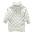 thumbnail image 1 of FamilyThread Girls Long Sleeve Knit Sweaters Turtleneck Pullover Sweater Kids Solid Color Tops For 2-8Y, 1 of 5