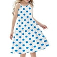 thumbnail image 1 of FamilyThread Girls Polka Dot Sleeveless Dresses Spaghetti Strap Summer Swing Twirly Sundress A-Line Dress For 4-14Y, 1 of 7