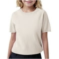thumbnail image 1 of FamilyThread Girls Short Sleeve Knit Sweaters Crewneck Pullover Sweater Kids Cute Fall Blouse Tops For 6-15Y, 1 of 2
