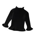 thumbnail image 1 of FamilyThread Girls Short Sleeve Knit Sweaters Girls Ruffle Long Sleeve Crewneck Kids Cute Tops For 3-8Y, 1 of 3