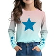 thumbnail image 1 of FamilyThread Girls Slim Tops Casual Basic Loose Soft Star Style Pullover Long Blouse T-Shirt Tee For 3-14Y, 1 of 8