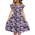 thumbnail image 1 of FamilyThread Girls Summer Camouflage Double Layer Dresses with Ruffle Short Sleeve Casual A-Line Swing Twirly School Sundress For 5-14Y, 1 of 8
