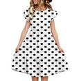 thumbnail image 1 of FamilyThread Girls Summer Polka Dot Dresses with Ruffle Short Sleeve Casual A-Line Swing Twirly School Sundress For 5-14Y, 1 of 8