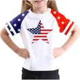 thumbnail image 1 of FamilyThread Kids America Flag 4th of July Shirt Toddler Kids Boys Girls Patriotic USA Shirt, Red White and Blue Tee Top, 1 of 4