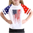 thumbnail image 1 of FamilyThread Kids America Flag 4th of July Shirt Toddler Kids Boys Girls Patriotic USA Shirt, Red White and Blue Tee Top, 1 of 4