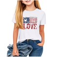 thumbnail image 1 of FamilyThread Kids America Flag 4th of July Shirt Toddler Kids Boys Girls Patriotic USA Shirt, Red White and Blue Tee Top, 1 of 7