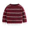 thumbnail image 1 of FamilyThread Kids Boys And Girls Long Sleeve Knit Sweaters Crewneck Pullover Fashion Printed Sweater Kids Solid Blouse Tops For 1-5Y, 1 of 9