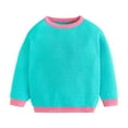 thumbnail image 1 of FamilyThread Kids Boys And Girls Long Sleeve Knit Sweaters Crewneck Pullover Fashion Printed Sweater Kids Solid Blouse Tops For 1-5Y, 1 of 9