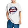 thumbnail image 1 of FamilyThread Kids Striped Shirts Short Sleeve Boy Girls July 4th Patriotic Tee Top Pattern Short Sleeve Round Neck Top T-shirt For Kids, 1 of 6