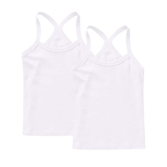 FamilyThread Toddler Baby Girls Cotton Sleeveless Tank Top Colorful Undershirts Kids 12 Months- 12Years 2-Pack
