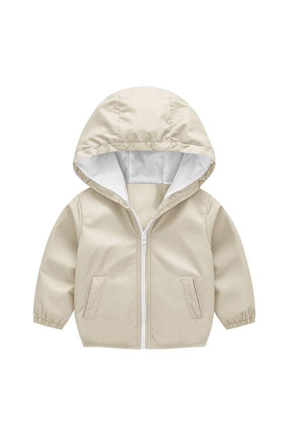 Toddler Boys Girls Waterproof Hooded Raincoat Jacket Kids Lightweight Raincoat Outdoor Windbreaker Solid Color Rain Jacket For 1-6Y