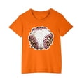 thumbnail image 1 of FamilyThread Toddler Girls Boys Fashionable Short Sleeve Cotton T-Shirt Baseball Print Summer Tops Crew Neck Casual Daily Shirt For 3-9Y, 1 of 5