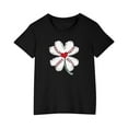thumbnail image 1 of FamilyThread Toddler Girls Boys Fashionable Short Sleeve T-Shirt Floral Graphic Print Summer Tops Crew Neck Casual Daily Shirt For 3-9Y, 1 of 5