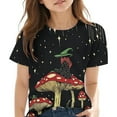 thumbnail image 1 of FamilyThread Toddler Girls Boys Fashionable Short Sleeve T-Shirt Mushroom Graphic Print Tunic Tops Crewneck Casual Summer Shirt For 3-13Y, 1 of 7