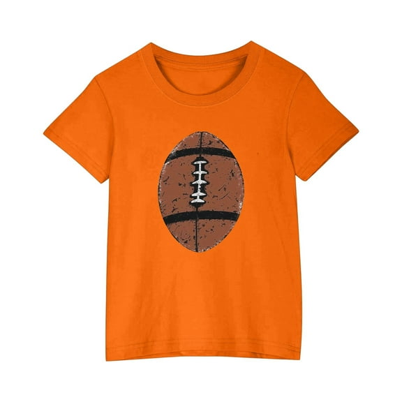 FamilyThread Toddler Girls Boys Rugby Short Sleeve Cotton T-Shirt Fashion Print Summer Tops Crew Neck Casual Daily Shirt For 3-9Y