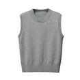 thumbnail image 1 of FamilyThread Women's Crew Neck Knit Sweater Vest Sleeveless Casual Trendy Fall Ribbed Solid Color Pullover Tank Basic Tops, 1 of 4