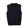 thumbnail image 1 of FamilyThread Women's Crew Neck Knit Sweater Vest Sleeveless Casual Trendy Fall Ribbed Solid Color Pullover Tank Basic Tops, 1 of 4