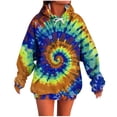 thumbnail image 1 of FamilyThread Women's Tie Dye Crewneck Long Sleeve Pullover Oversized Shirt Lightweight Sweatshirt Casual Loose Trendy Fashion Printed Tops With Pockets, 1 of 5