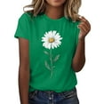 thumbnail image 1 of FamilyThread Women's Versatile Short Sleeve Floral Crew Neck T Shirt Sunflower Graphic Loose Tees Casual Tops, 1 of 5
